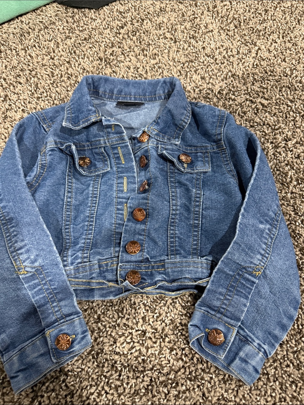 Girls' Blue Denim Jacket - Classic Cropped Style